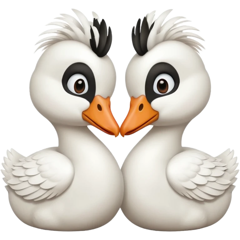 Silly geese kissing emoji