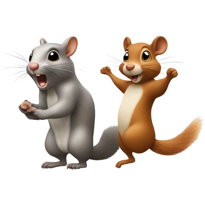 Squirrel and a rat moving  emoji