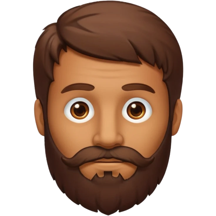 Primitive human face with thick beard and hair emoji