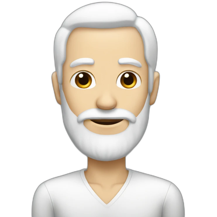 A tall skinny man with white hair and a black beard emoji