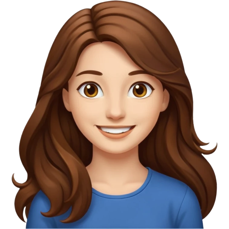 smiling woman with long hair emoji