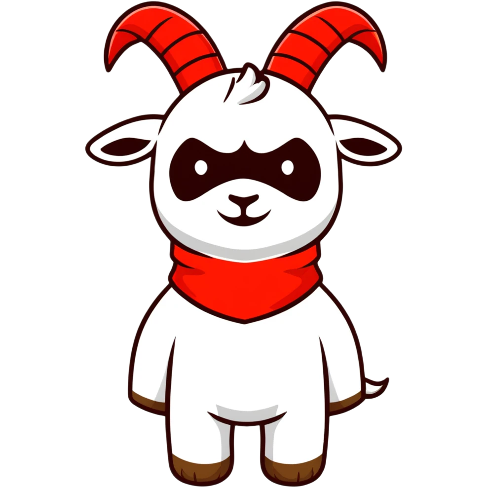 goat wearing red balaclava emoji