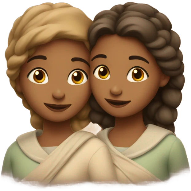 Sisters hugging together  emoji