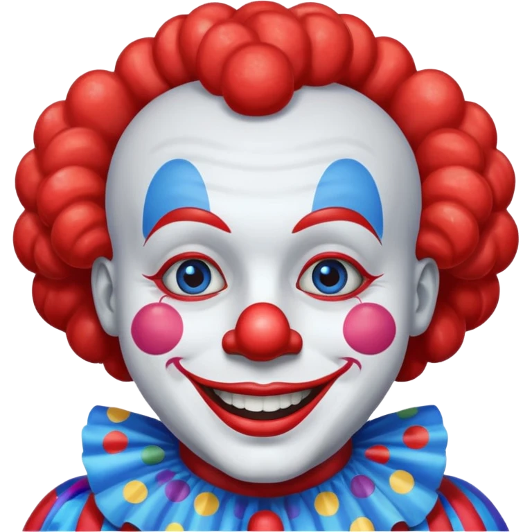 glitter red and blue clown happy emoji