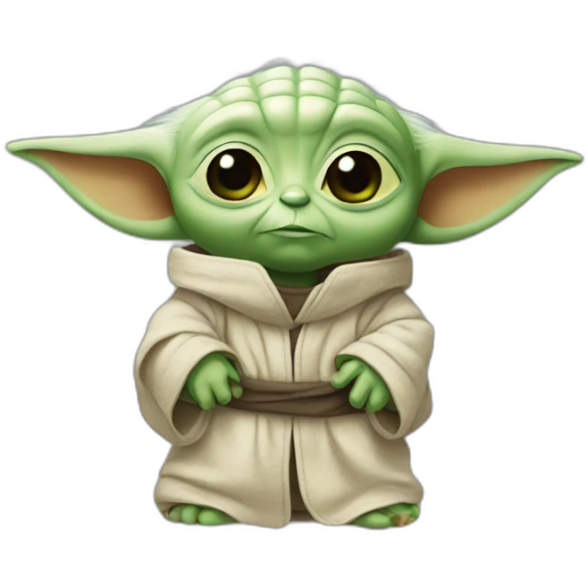 Bébé yoda wearing nike emoji