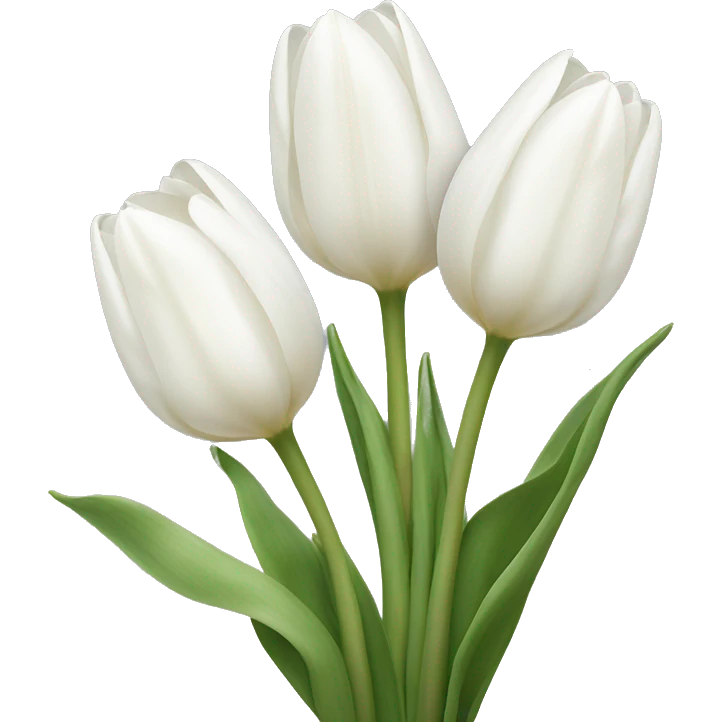 White tulips ￼ emoji