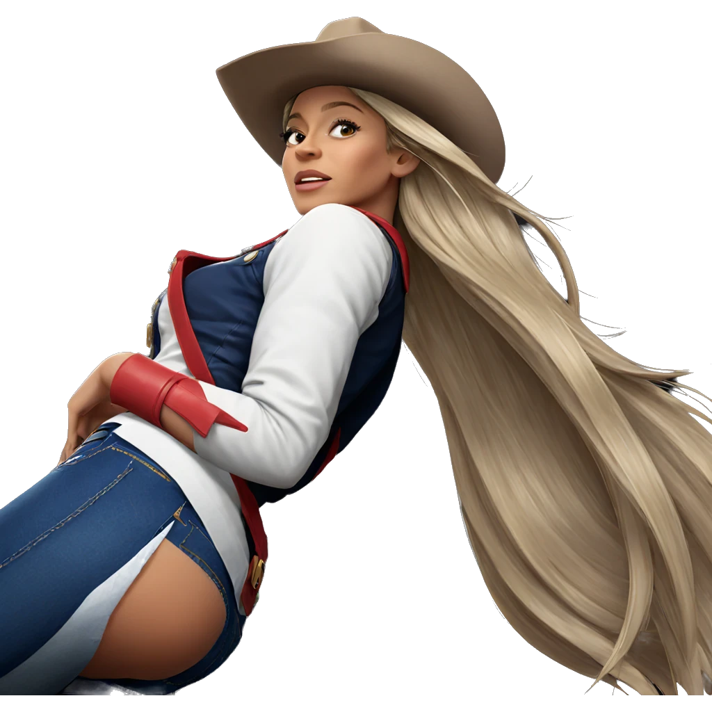 blonde girl in cowboy hat emoji