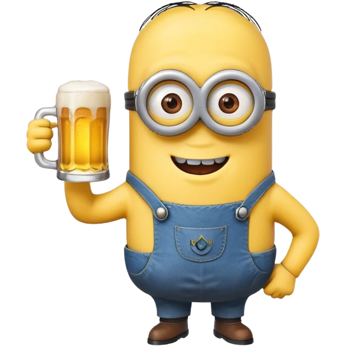 minion with a beer saying cheers emoji