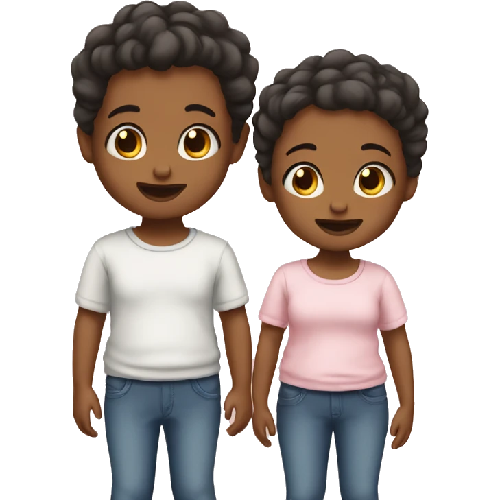Twin babies a boy and girl  emoji