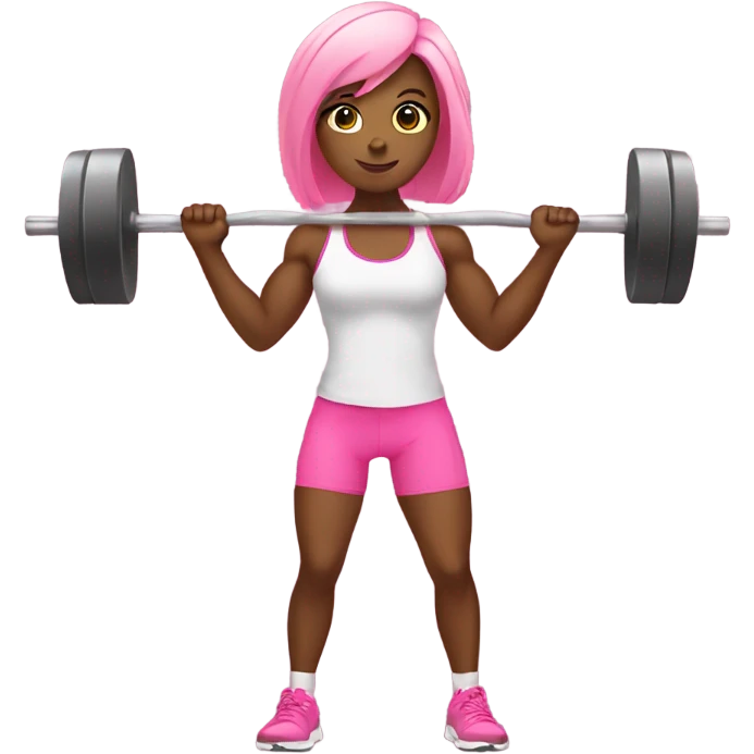 girl lifting weights pink emoji
