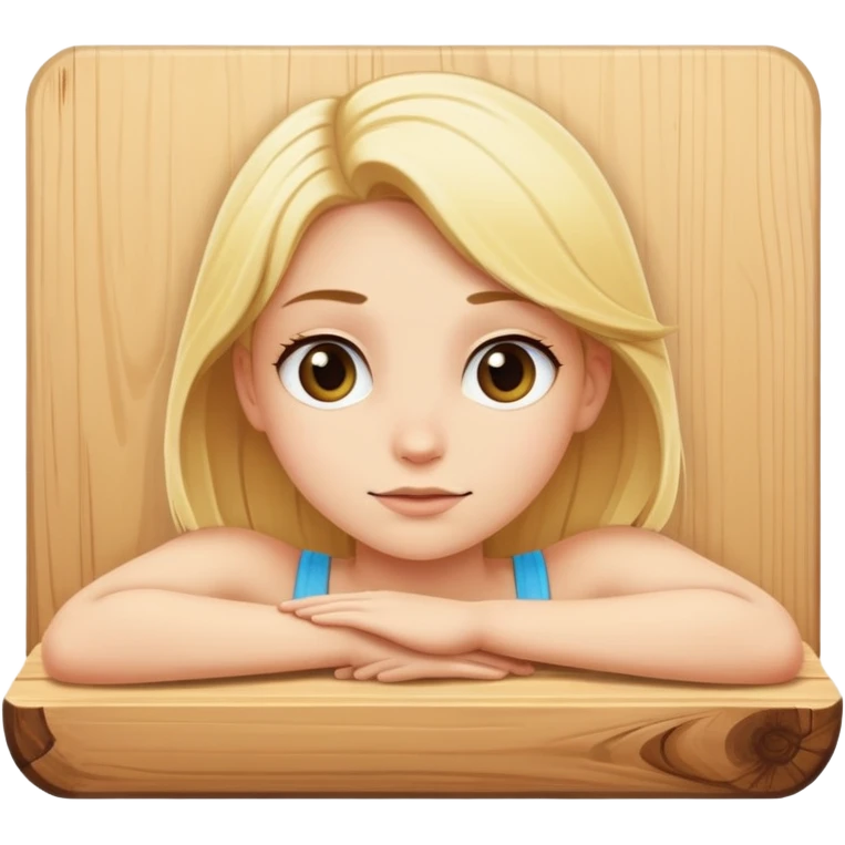 Девушка блондинка стоит в планке emoji