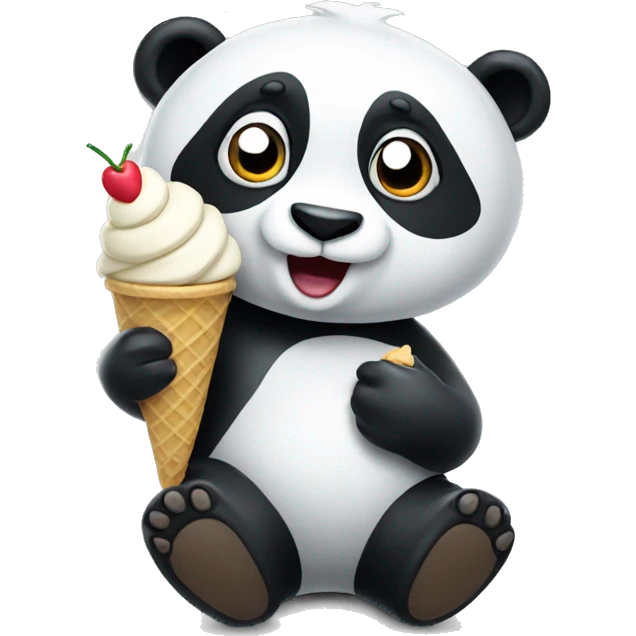 Panda eating ice cream emoji