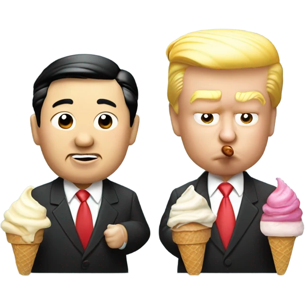 Xi Jin ping eating ice cream with Donald trump emoji
