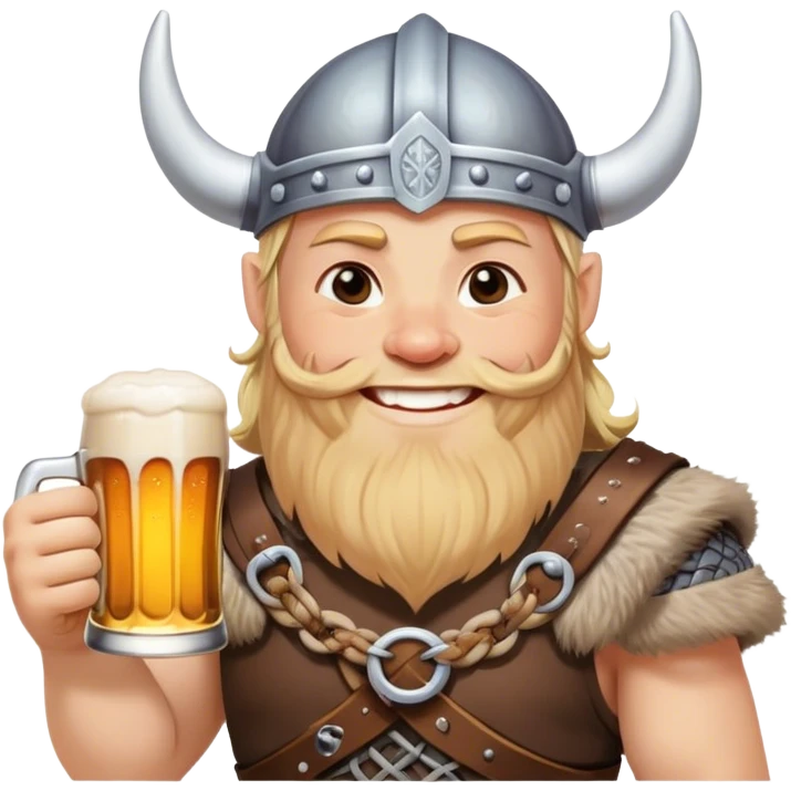 smiling viking with beer emoji