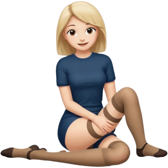 Cute girl thigh high socks sitting legs out  emoji