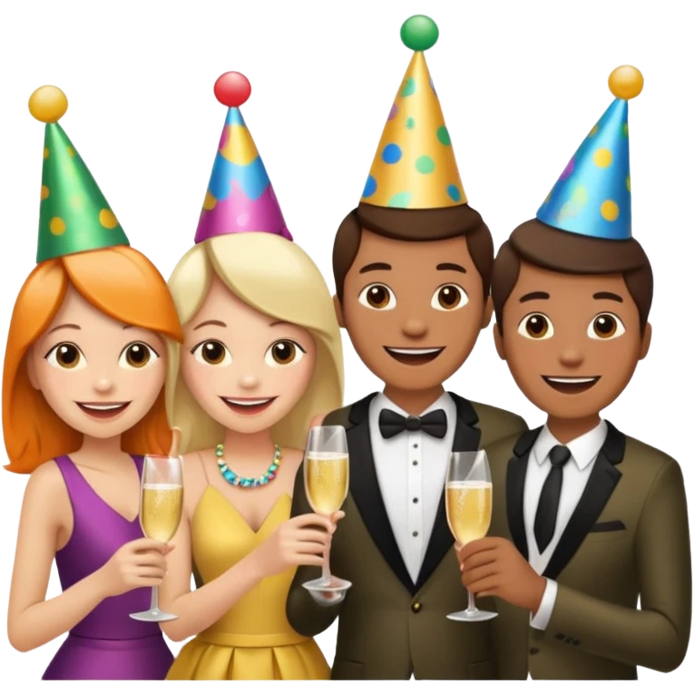 family of 5 members excited emoji