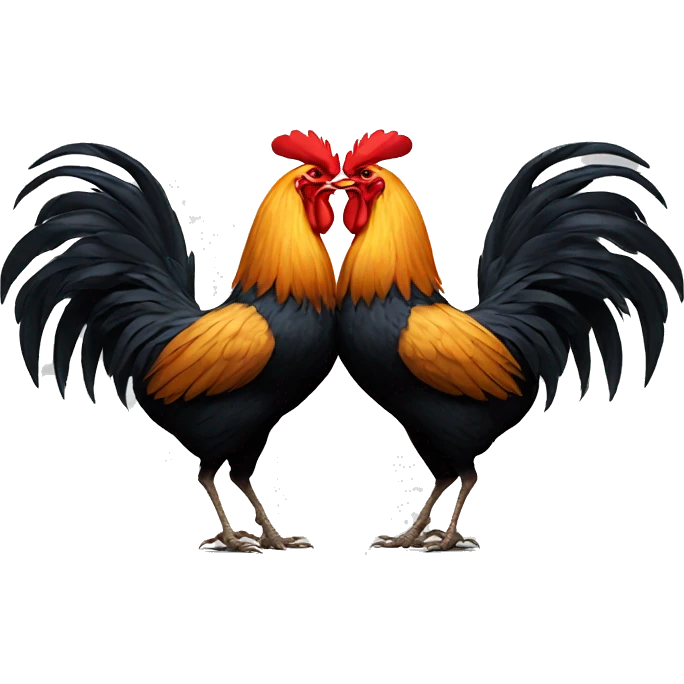 Two roosters fighting  emoji