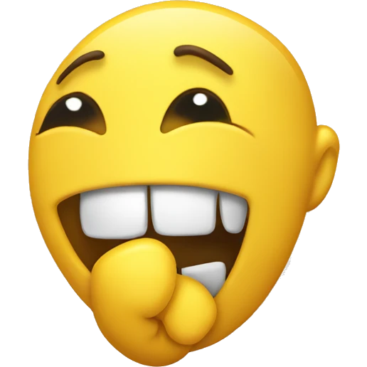 Yellow emoji biting thumb emoji