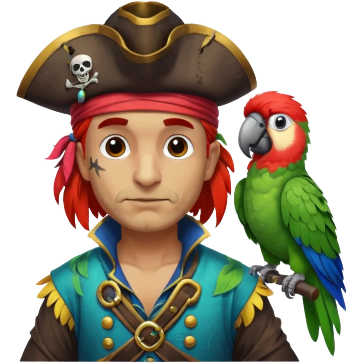 pirate and parrot emoji
