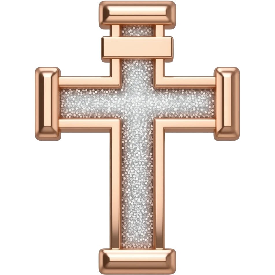 cruz sagrada rose gold  vidro brilhante  glitter emoji