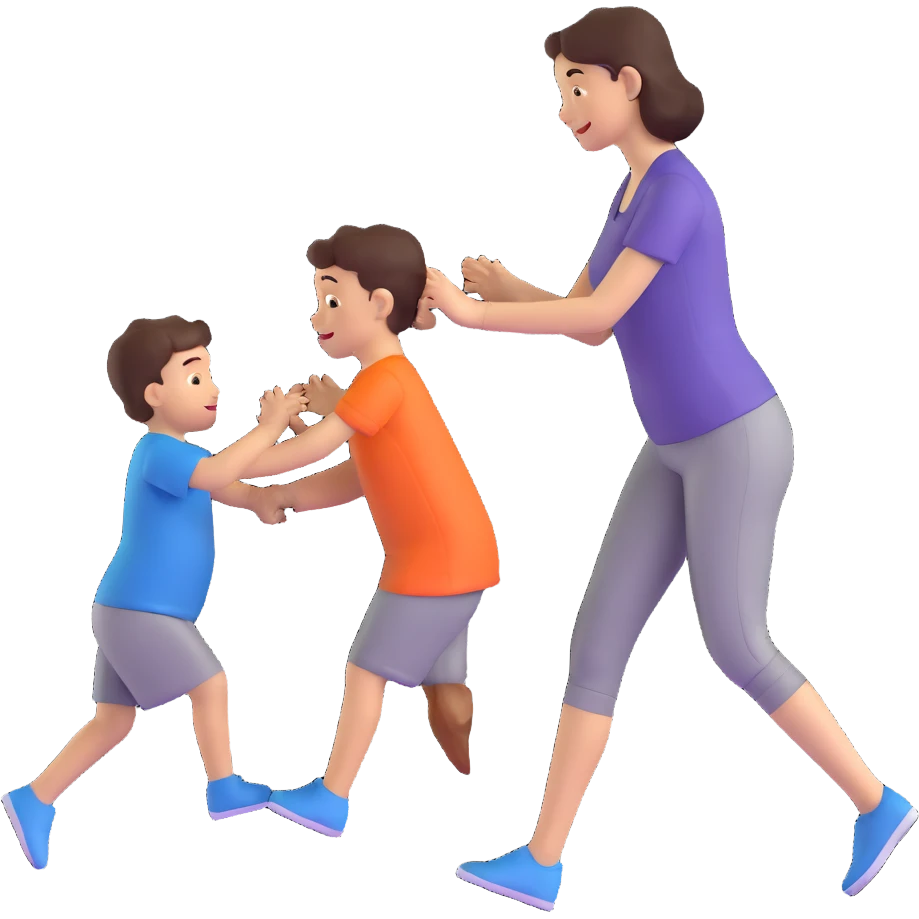 Mother and young son playing together emoji