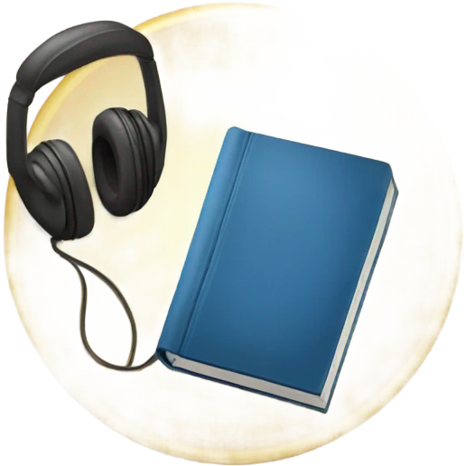 book and headphones emoji