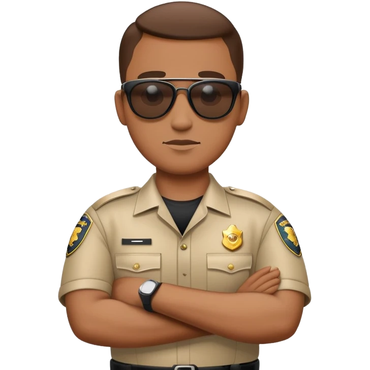 high-security guard with sunglasses crossing arms emoji