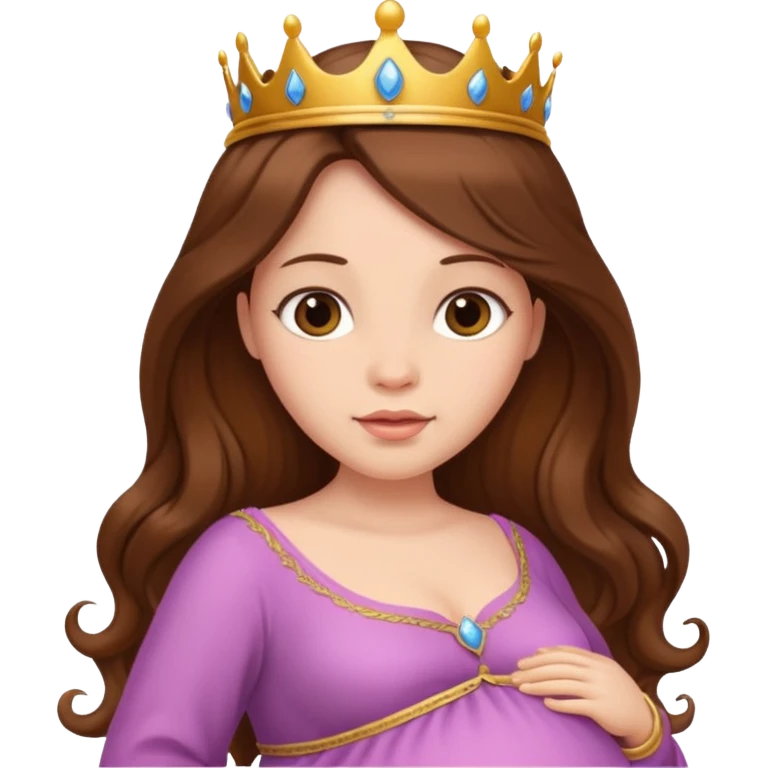 Pregnant princess with brown long hair emoji