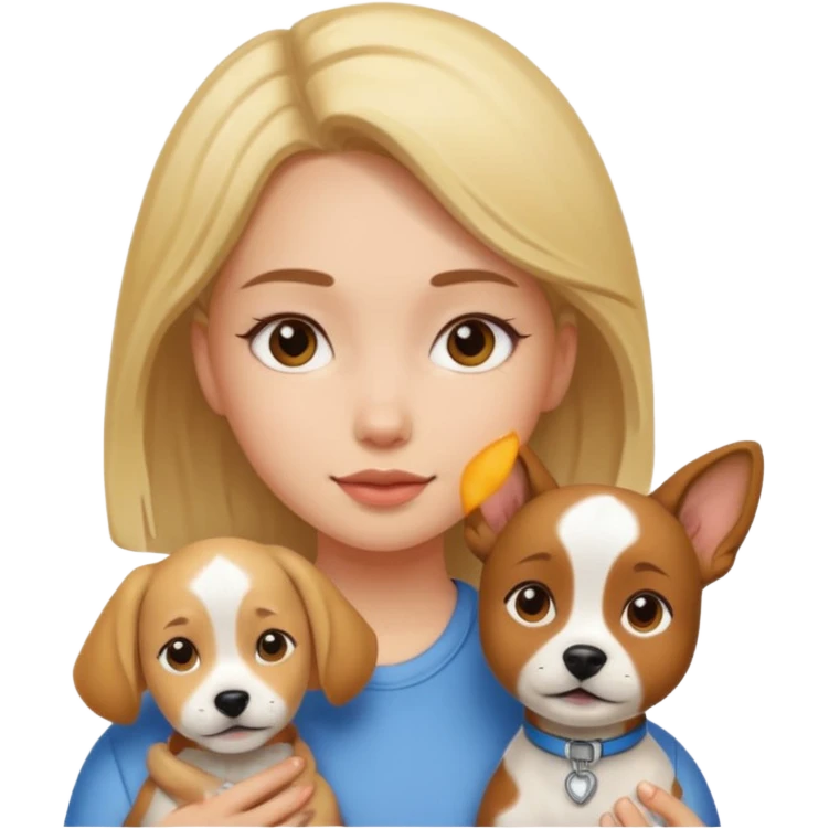 Un chien et une fille emoji