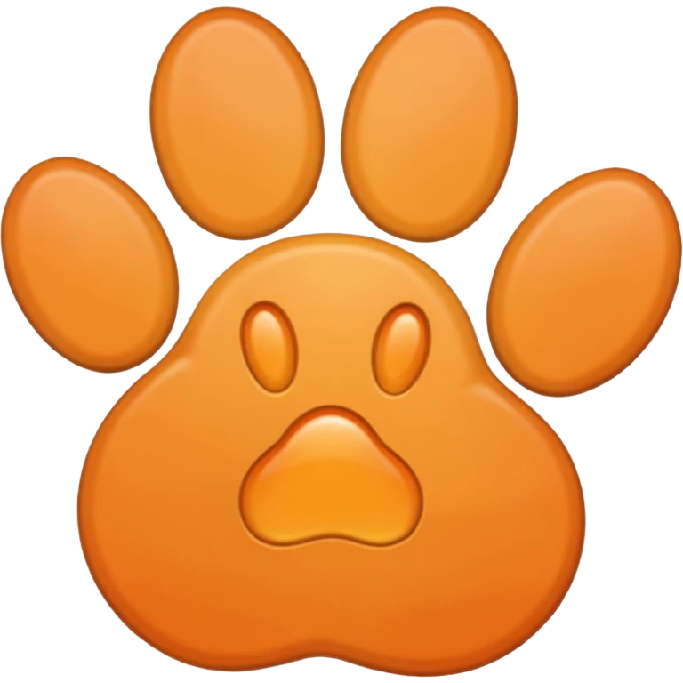 a light pastel orange pawprint emoji