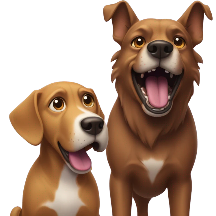 Purple Dog barking at a dog friend  emoji