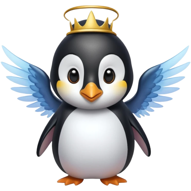 un pinguino con le ali che si muta in una fata emoji