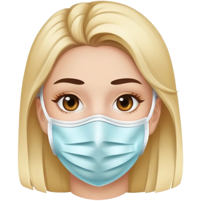 Female face with a face mask on emoji