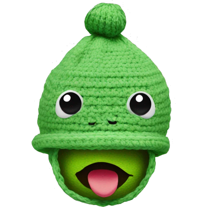 crochet frog hat emoji