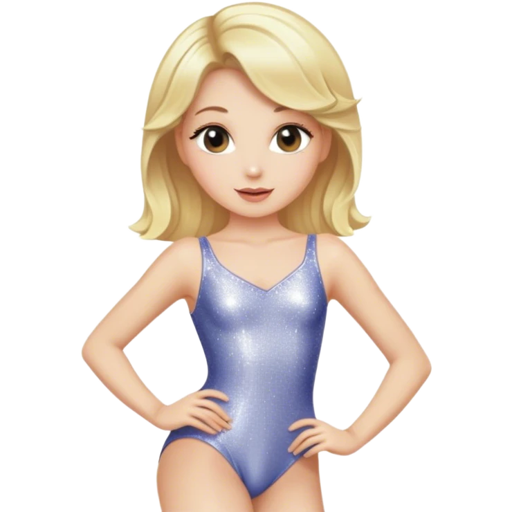 Blonde singer wearing sparkly leotard  emoji