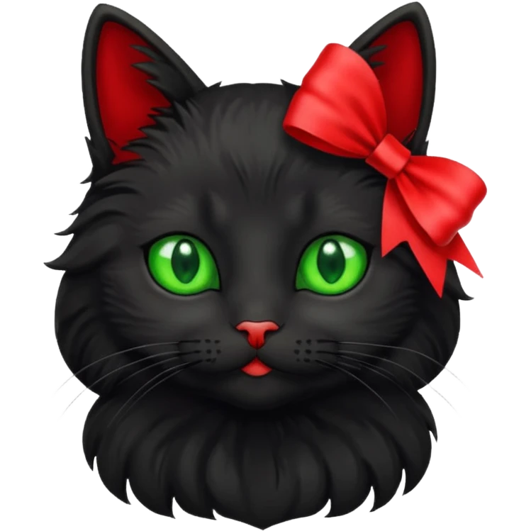 Black cat with ribbon on the head  emoji