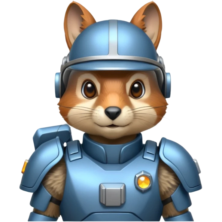 half robot futuristic squirrelcop emoji