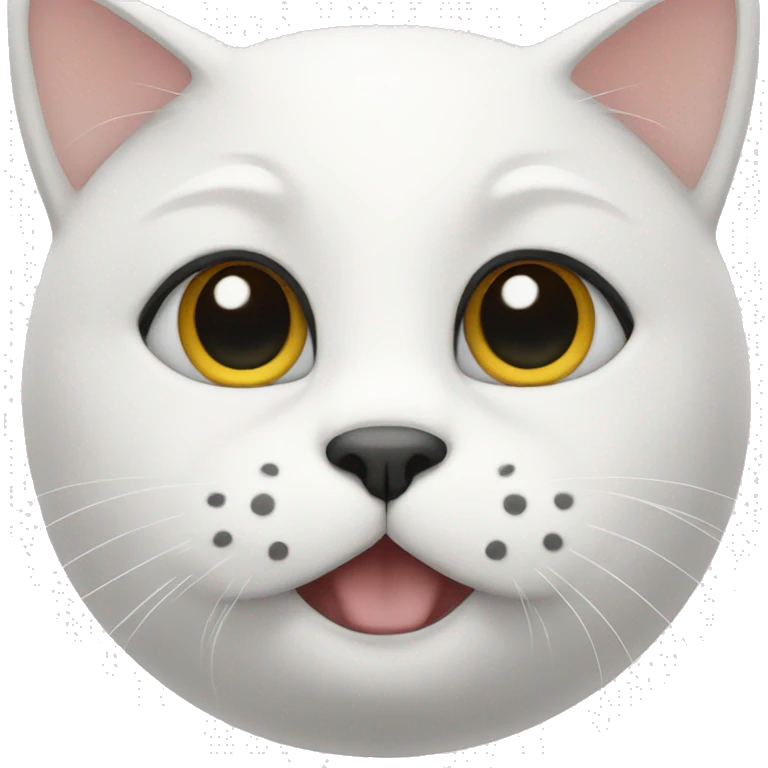 White Cat with black dots emoji