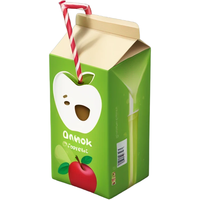 apple juice carton with a straw emoji