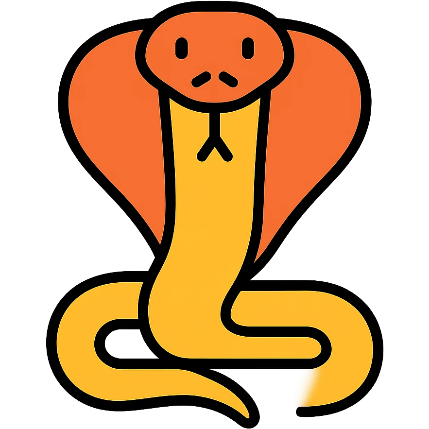 color outline icon of a cobra emoji