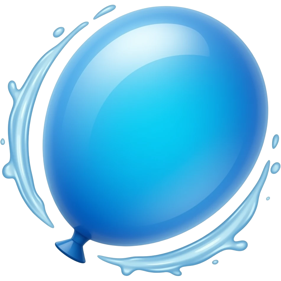 A water battle being thrown and spinning emoji