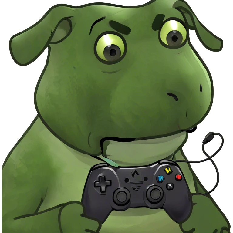 Bulldog playing Xbox emoji