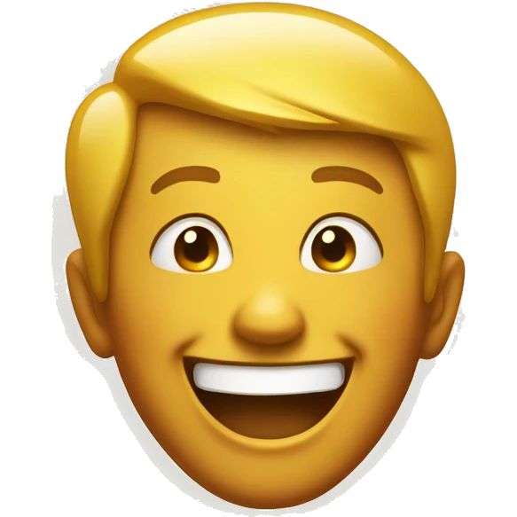 laughing emoji, yellow background with orange shading emoji
