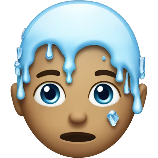 head with ice cry emoji
