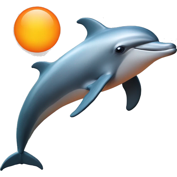 A dolphin with an orange sun behind it  emoji