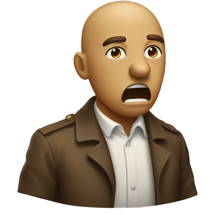 Spitting in disgust emoji and this spit color is brown emoji