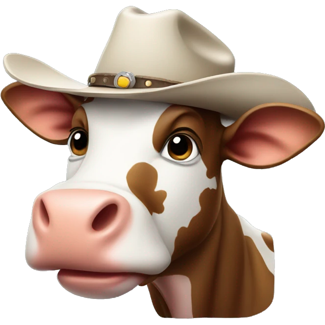 Cow wearing a cowboy hat emoji