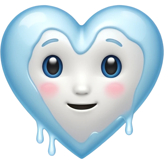 white heart melting emoji