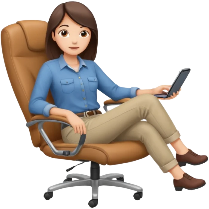 girl that is moving in their chair of work but its not disable just lazy  emoji