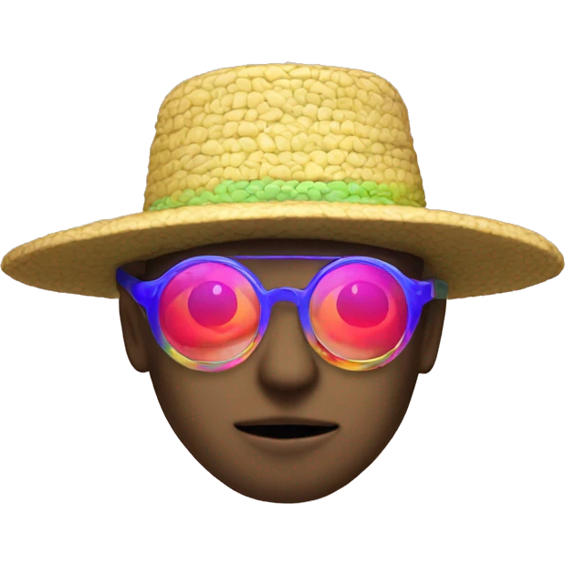 rave glasses big hat colorful annoying emoji